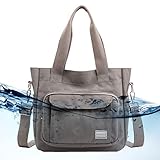 a-r Sac à bandoulière en nylon pour femme, sac de voyage à bandoulière pour femme – Grande capacité, sac de voyage de travail avec fermeture éclair tendance, gris