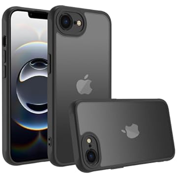 EUMADOVE Capa para iPhone 16E/SE4 2025 [compatível com Magsafe] Capa traseira fosca translúcida, antiamarelamento, capa protetora resistente à prova de choque (preta, iPhone 16E)