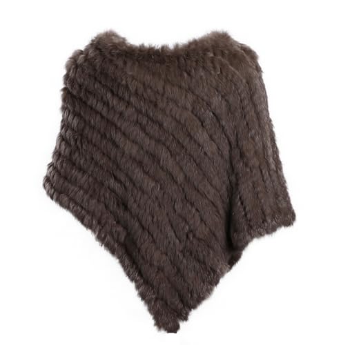 Women's Genuine Natural Rabbit Fur Knitted Pullover Poncho Lady Luxury Shawl Wedding Party Cape Wraps3