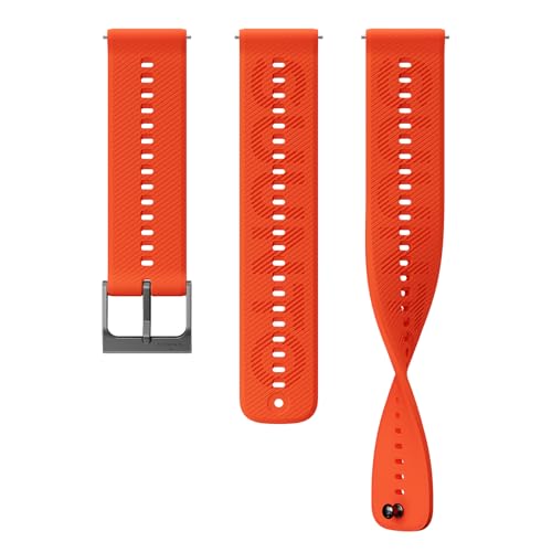 SUUNTO 22mm Athletic 6 Silicone Strap Coral Orange S+M Compatible with Ocean Vertical 1/2 Race 1/2 Race S 9 Peak Pro Run 9 Peak and 5 Peak