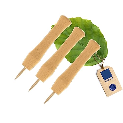 3x HOFMEISTER® Dosen-Locher, Griff aus Buchen-Holz