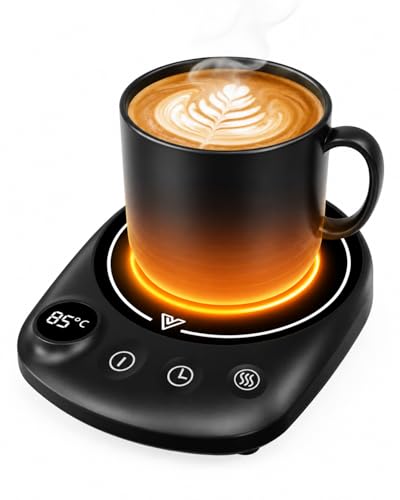 Tassenwärmer Kaffeewärmer für den Schreibtisch automatische Abschaltung intelligenter Kerzenwärmer mit 4 Temperatureinstellungen elektrischer Getränkewärmer für Kaffee Kakao Tee (Schwarz)