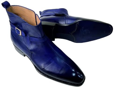 Tucci Di Lusso Mens Italian Leather Royal Blue Handmade