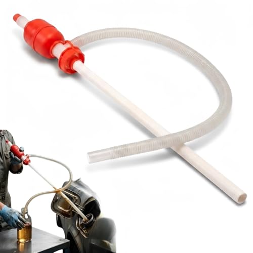 Image of Large Manual Syphon Pump | Heavy Duty Hand Transfer Pump for Petrol, Fuel, Water & Oil – Multi-Purpose Liquid Transfer Hose 150CM