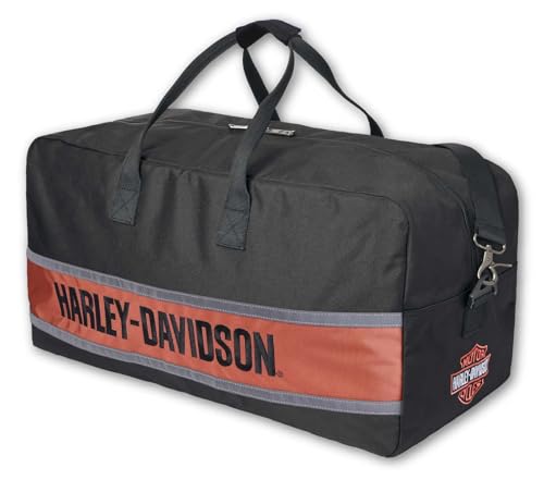 Harley-Davidson Classic Iconic H-D Sport Stripe Duffel Bag, Polyester Black