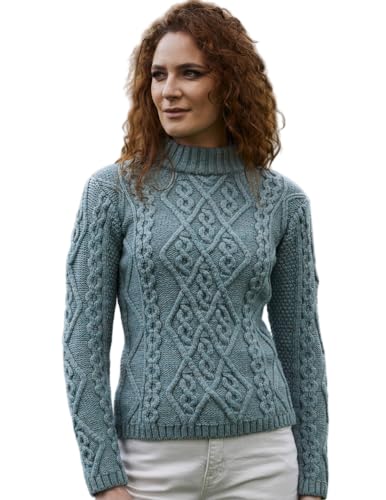 Image of SAOL Wool Sweater for Women Ireland Cable Knitted Jumper
