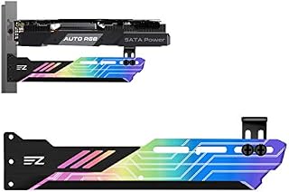 EZDIY-FAB Auto RGB GPU Holder ,Colorful RGB Graphics Card GPU Support Video Card Holder Bracket, Video Card Sag Holder/Holster Bracket