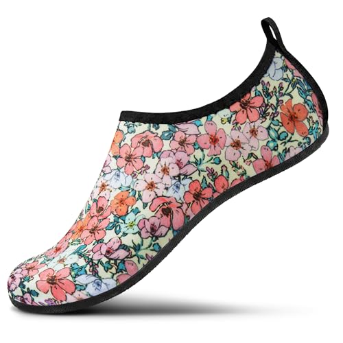 Image of SEEKWAY Water Shoes Women Men Adult Quick-Dry Aqua Socks Barefoot Non Slip for Beach Swim River Pool Lake surf Black SK002(U)