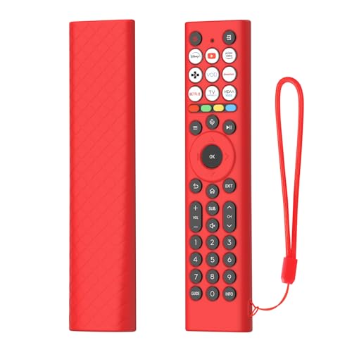 Image of RAYA Silicone Cover Compatible with 2026 Hisense TV Remote E7Q / E75Q / U7Q / A4Q / A6Q / A7Q / Q6Q Model TV Remote Protection Case (Red)