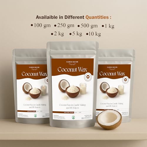 Image of Floryn Decor 100% Pure Coconut Wax for Candle Making | Candle Making Raw Material | DIY | Candle Making (Pack of 2 Kg)