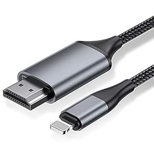 HDMI-kabel voor telefoon, HDMI-converterkabel 2.0m, iPhone/iPad/iPod naar tv, HDMI-aansluitkabel, iOS 11, 12, 13, 14, YouTube TV-uitgang, High Definition HD1080P