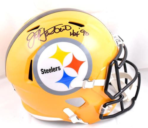 Jack Lambert Autographed Steelers F/S Gold Speed Helmet w/HOF-Becket W Hologram