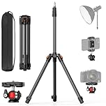 XXZU 83in/210cm Photography Light Stand, Camera Tripod with Ball Head, Reversible Portable Phone Tripod with Case, Studio Lighting Stand For Camera/Phone/Webcam/Strobe Light/Projector/Softbox