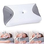 HOMCA CPAP Pillow for Side Sleeping, CPAP Nasal Pillows for All CPAP Users to Reduce Air Leaks, Neck Support Pillows for Sleeping for Neck Pain Relief(Gray)