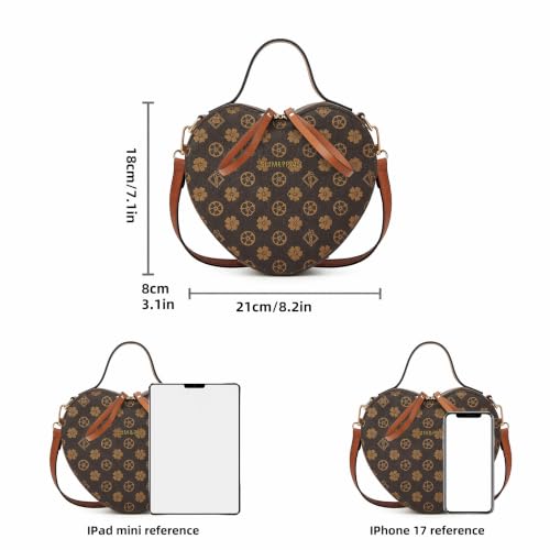 Image of Makes Crossbody Bags for Women Vegan Leather Adjustable Shoulder Strap | Small Purse with Heart Shape Daily Travel College, Large Capacity Handbag Gift for Mother Wife Mom
