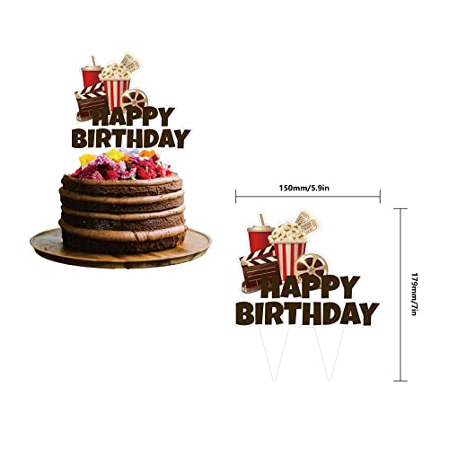 Movie Happy Birthday Sign Cake Decorations-21Pcs Movie Party Cake Topper,11 Styles .Perfect Party Decoration For Movie Cinema Theater Theme Birthday Party, Birthday Party, Baby Shower。 #TOP1