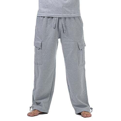 Pro Club Men's Heavyweight Fleece Cargo Pants Gray