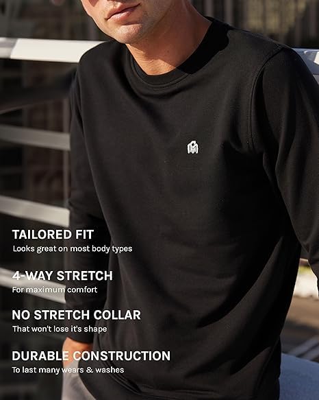 INTO THE AM Premium Crewneck Sweatshirts For Men S - 4XL Lightweight Casual Fitted Sweater3