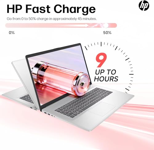 Image of HP 17.3 Inch Laptop, AMD Ryzen 5 7430U, 17.3 inch FHD IPS Anti-Glare Display, 32 GB RAM, 1 TB SSD, Copilot Key, Wi-Fi 6, Long Battery Life, Windows 11 Pro, Business & Students, W /REDRAGON Accessories