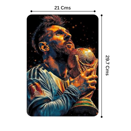 Image of Zesta Bathroom Decor Items Washroom Decor Tin Sign | Aesthetic Posters Wall Poster for Bedroom | Magnetic Cafe Decoration Items /Restaurant Decorations Items | Quirky Home Decor Bar Accent (Messi (3))