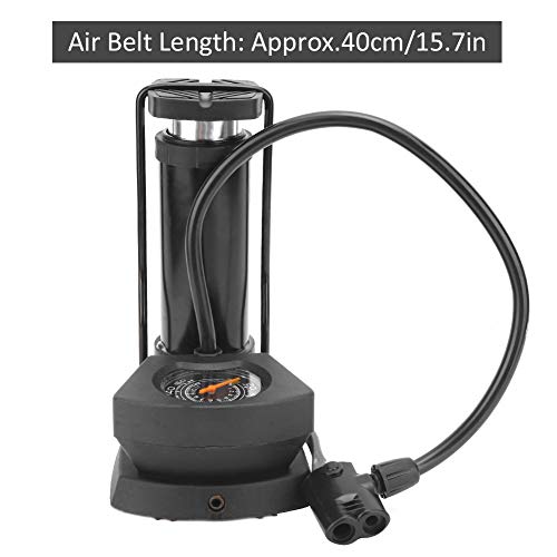 Insuflador de pedal de bicicleta, fácil de usar bomba de ar com pedal, acabamento requintado preto l