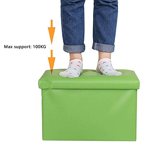 Pouf de rangement rembourré en cuir imperméable salon chambre bureau - 5