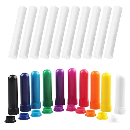 DGUSO 10 StüCk Riechstifte Inhalierstift Riechstifte FüR äTherische öLe Nasensaugstab FüR äTherische öLe Nasenschlauch SchnüFfelstab Nasensaugschlauch (10 Farben)