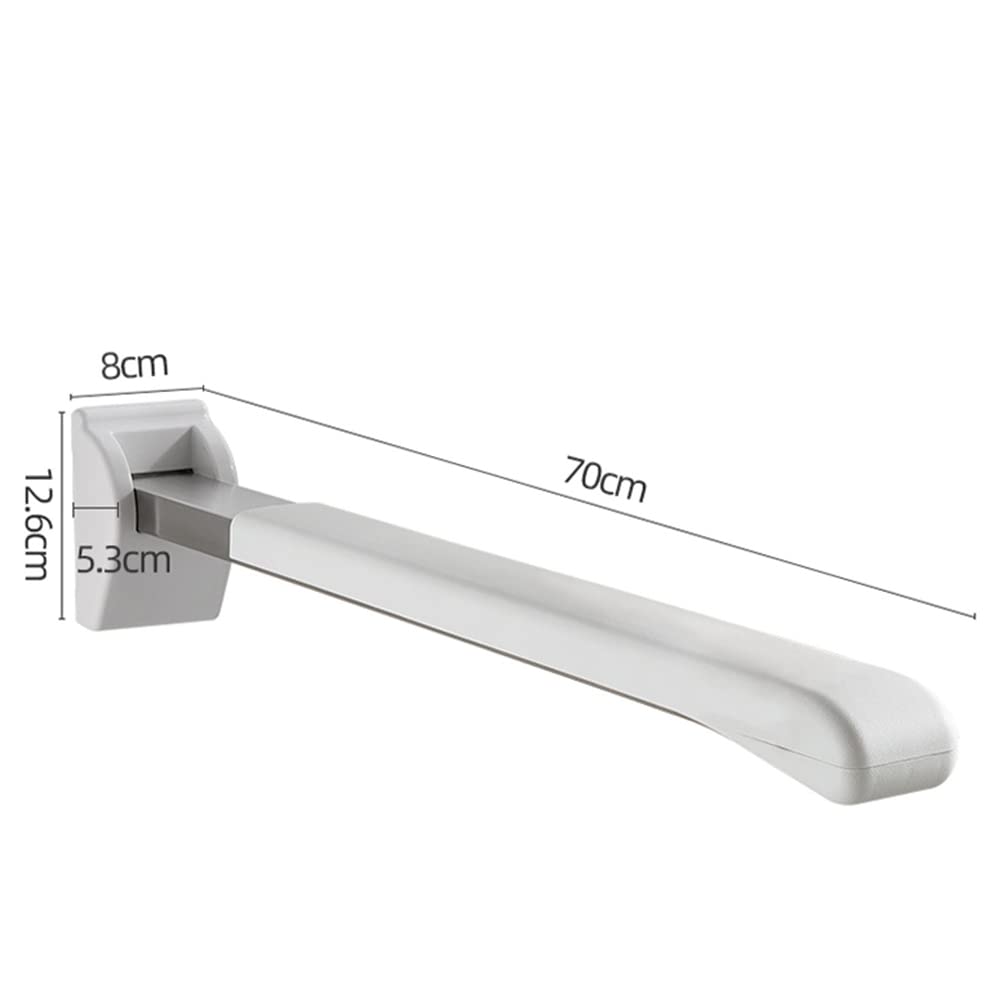 asidero de ducha, Barra de Apoyo for Inodoro Plegable Barra de Apoyo for Inodoro de Acero Inoxidable 304 con Superficie de PP Pasamanos de Seguridad de 70 cm Reposabrazos Antideslizante Barra de Apoyo