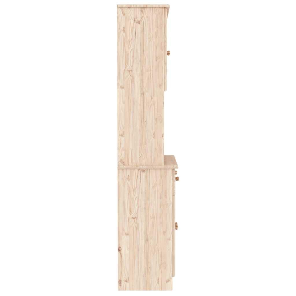vidaXL Kredens ALTA, 77x35x165 cm, lite drewno sosnowe, wysoka szafka, mebel do salonu, szafka do salonu, szafka, szafka boczna, drewniany kredens