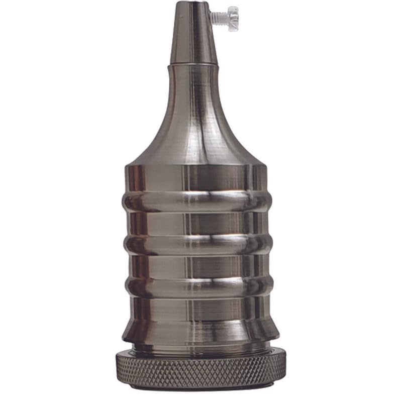 DC Voltage Bottle Lamp Holder Step Light Vintage Metal E27 base Industrial Light Bulb Socket Ceiling Pendant For Cafe and any other stylish places (Satin Nickel)