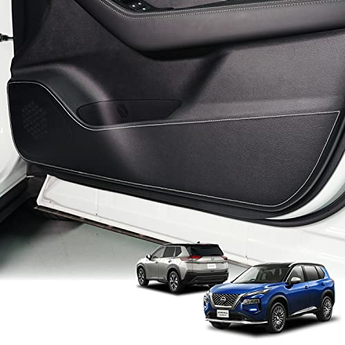 【axis-parts】kg-nx-075【ステッチカラー選択可】ドアキックガード 4点セット 日産 エクストレイル【型式:T33(年式:R4.7〜)】パターン:レザー/ステッチカラー:ブラック(ST)