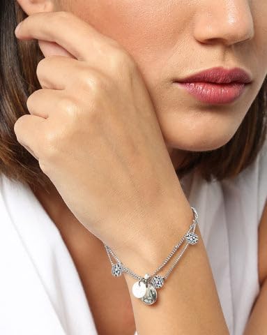 Miniatura 2 de 40 cuentas espaciadoras de tubo de metal, cuentas plateadas para hacer joyas, collares de cuentas de paracaídas de agujero grande, pulseras