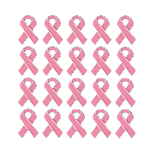 25 Pack Breast Cancer Pink Ribbon Awareness Lapel Pins