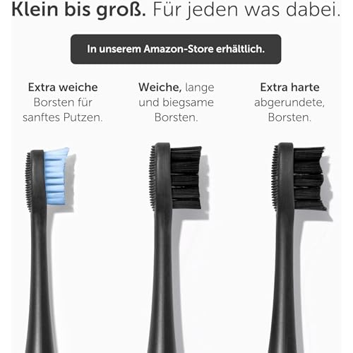 Wondersmile Ersatzköpfe Schallzahnbürste (Hart, Ultimate Black, 4er-Pack) – Ansicht 3
