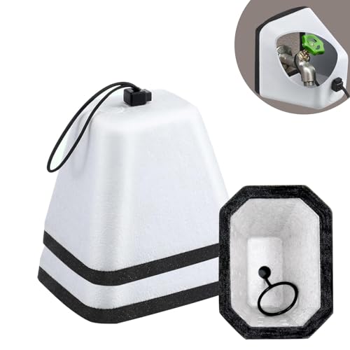 Outside Tap Cover Frost Protector Outdoor Garden Tap Cover for Winter 2 Pack Outside Waterproof Foam Faucet Cover Outdoor Water Tap Cover Thermal Tap Jacket Protects Your Tap from Freezing Bursting