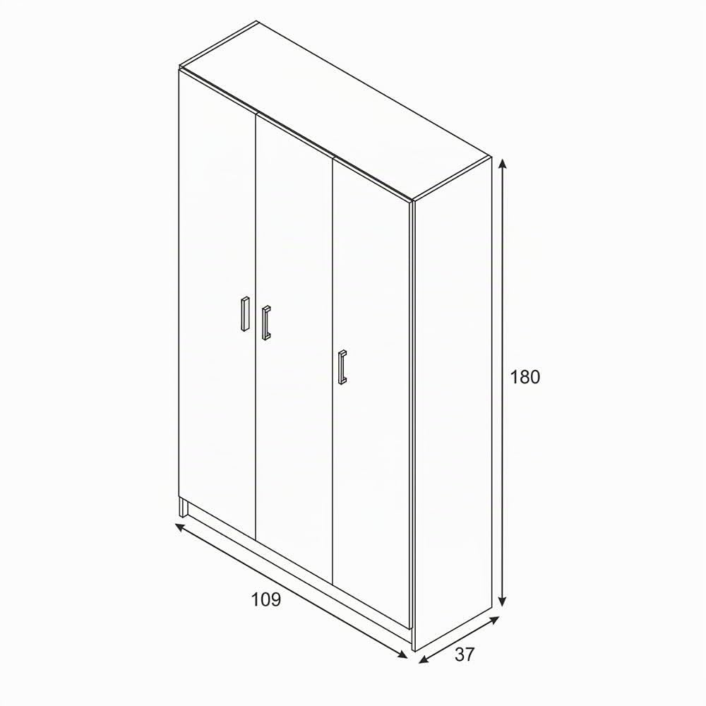 Mobelcenter - Armario Multiusos 2 Puertas - Armario Auxiliar con Escobero - Acabado Color Blanco - Medidas: Ancho: 73 cm x Fondo: 37 cm x Alto: 180 cm - (1231)