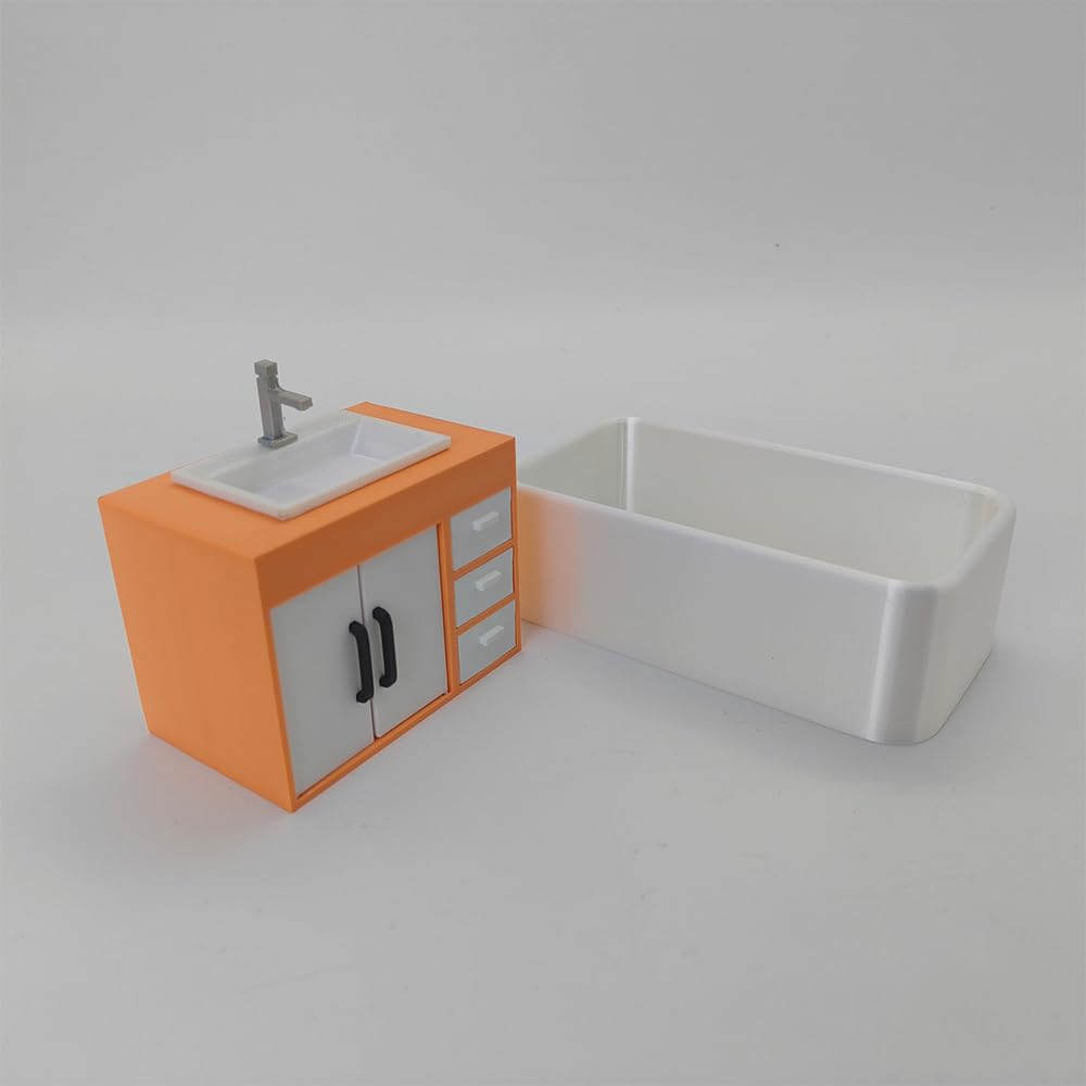 LYTP121003 1/12 geometryczna słodycz wiosna łazienka druk 3D DIY miniaturowe sceny domek dla lalek kreatywne dekoracje pulpit scenariusze mini modele 30 cm BJD OB lalka