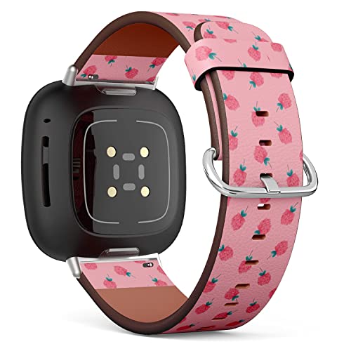 CJBROES Replacement Leather Watch Band, Compatible with Fitbit Versa 3 and Fitbit Sense of Wristband Bracelet Accessory - Floral Clovers Perfect