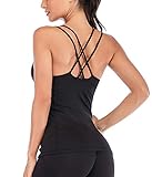 Strappy Racerback Tank Top - Stilvolles, kreuz und quer geschnittenes, athletisches Tanktop, das perfekt für Training, Laufen, Yoga oder Alltagsoutfits geeignet ist. Die Racerback-Träger rutschen niemals von Ihrer Schulter, während sie Sie vor Kratzern und Reibung schützen.