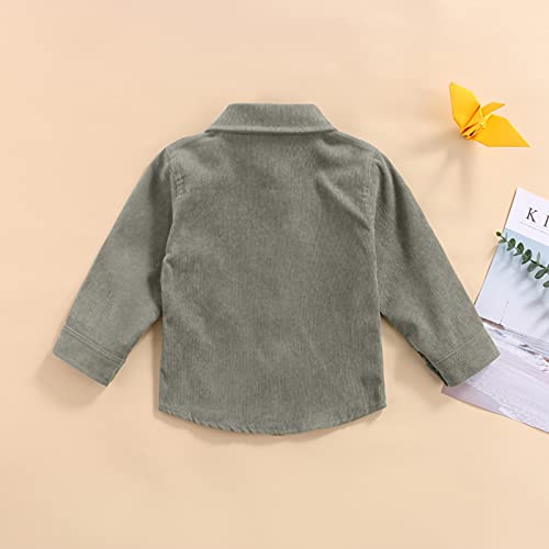 Toddler Boy Cute Long Sleeve Button Down Corduroy Jacket Winter Baby Dress Coat (Dark Green,12-18 Months) #TOP6