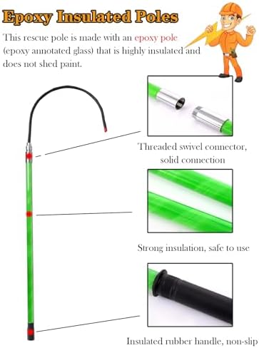 Lightweight Emergency Rescue Hook for Aerial Work, Electric Vehicle Recovery, Construction Sites – 300 cm/118in Life-Saving Pull Tool (Yellow)