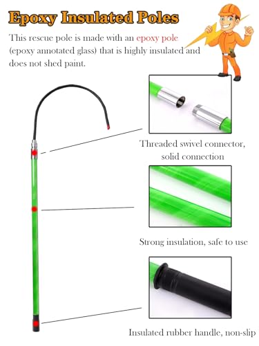 Image of Lightweight Rescue Hook for Aerial Work, 300cm Life-Saving Pull Tool for Electric Vehicles & Construction Sites, Emergency Protective Equipment (Yellow)