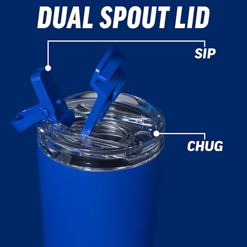 Image of Rico Industries NBA Basketball Orlando Magic Royal Blue 24oz Stainless Steel Tumbler with Lid and Dual Functioning Lid