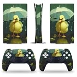 AoHanan Sticker for 5 Slim Digital Skin Yellow Cute Duck Umbrella Print Skin Console Controller Accessories Cover Skins Anime Vinyl Cover Sticker Full Set Only for 5 Slim Digital Edition