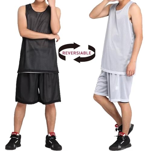 Men\'s Reversible Basketball Jersey Blank Mensh Jersey Team Uniform Custom Basketball Shirts XS-XXL
