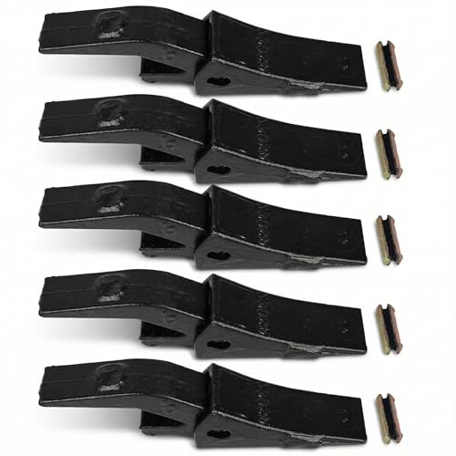 U43792 Bucket Tooth Adapter and 230SP Bucket Teeth with TF23P Flex Pins Compatible with D eere C ase 23 230 Series Skid Steer Loaders and Excavators Replaces Weld on Backhoe Bucket Teeth 5 Packs