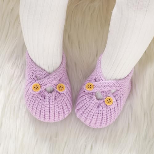 Baby Booties Newborn Babe First Walkers Non-Slip Stay On Boots Crib Shoes Sock Warm Knit Booties3