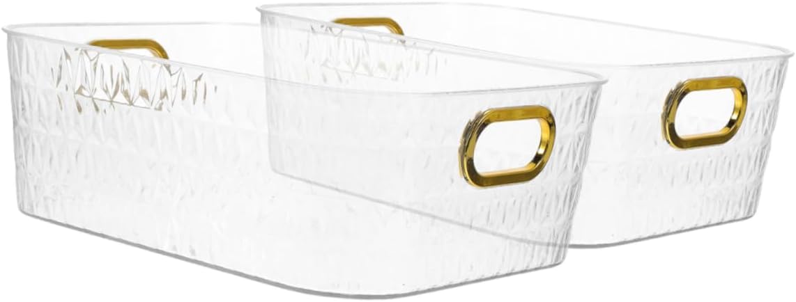 2pcs Transparent Makeup Organizer Storage Case Cosmetic Display Box for Lipsticks Brushes and Accessories Vanity and Bathroom Organization