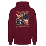 Unibly Polar Express All Aboard Admit one - Sudadera con capucha navideña, granate, 3XL
