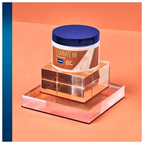 Unilever Vaseline Illuminate Me Shea Butter Whipped Body Butter for Melanin Rich Skin Provides 24 Hour Moisturization for Dry Skin 11 oz